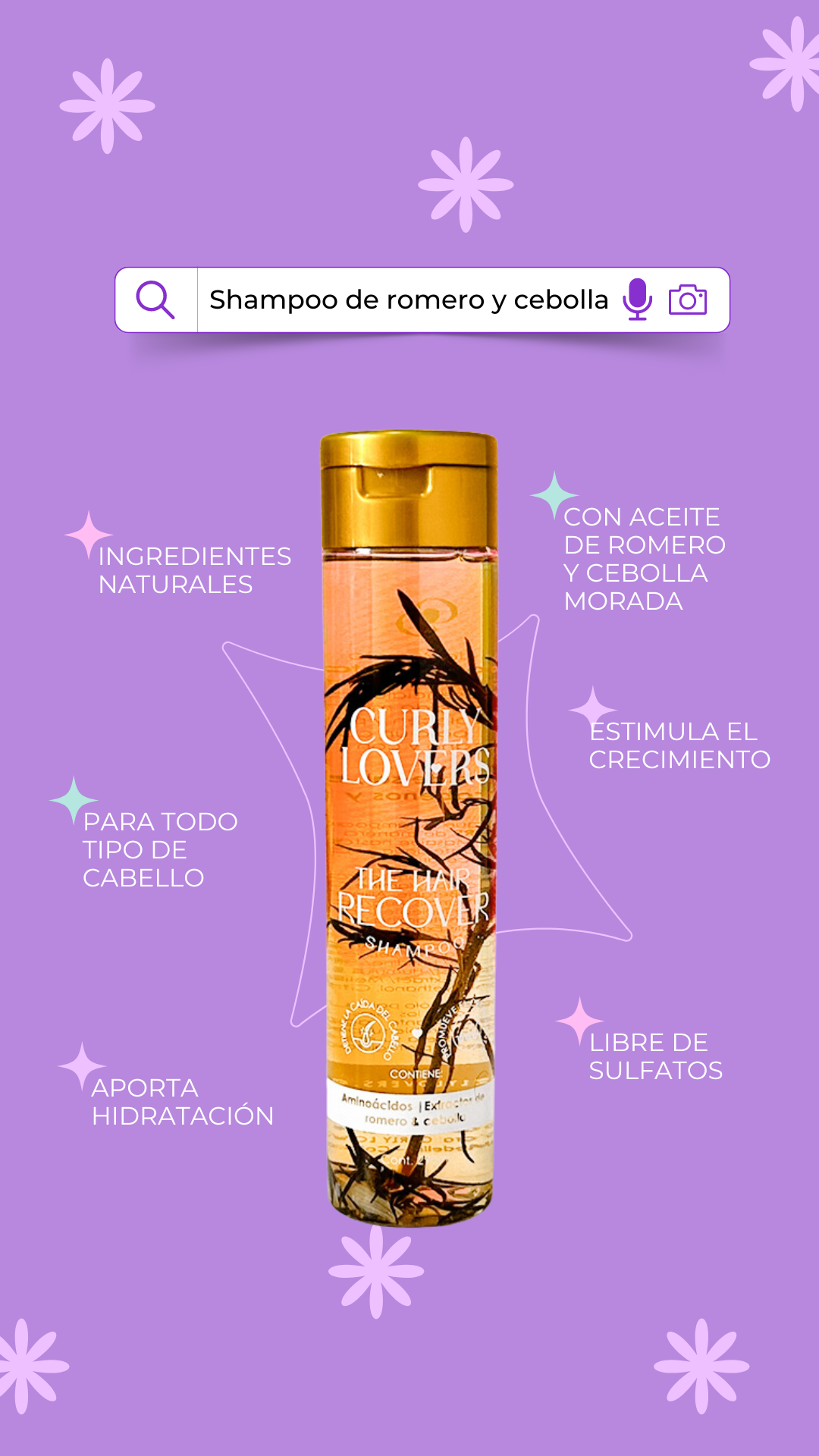 Rosemary and Onion Shampoo The Hair Recover Shampoo by Curly Lovers