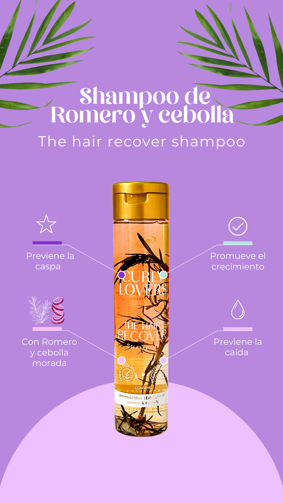 Shampoo de romero y cebolla The hair Recover Shampoo de Curly Lovers