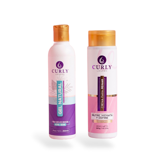 Kit duo para cabello grueso - Gel natural cabello grueso, Crema para peinar (2 pack)