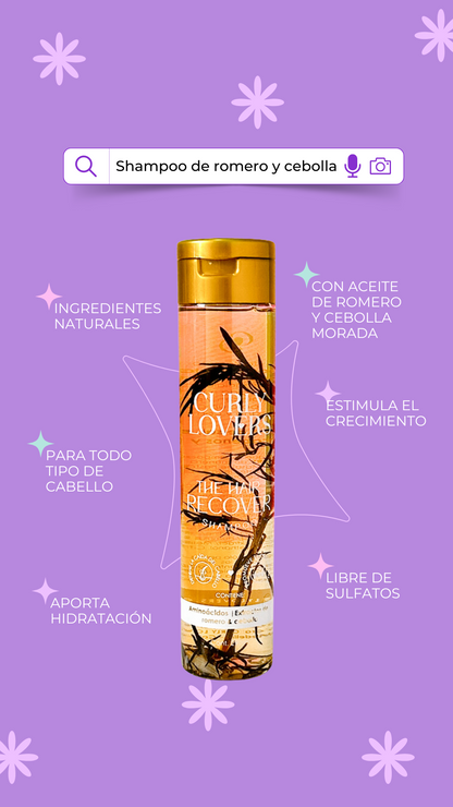 Shampoo de romero y cebolla The hair Recover Shampoo de Curly Lovers